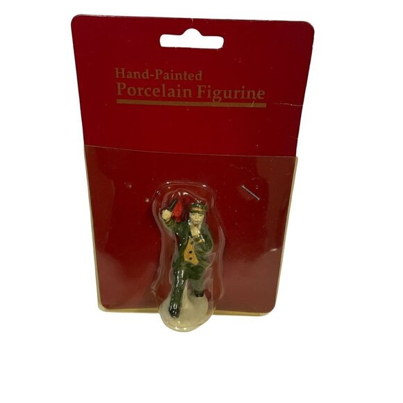 Vintage Christmas Village Train Conductor Hand Painted Porcelain Figurine - Picture 2 of 2